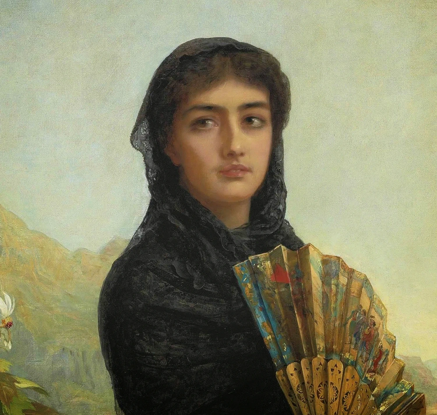 Donna con ventaglio o Gibilterra, 1886 - dettaglio